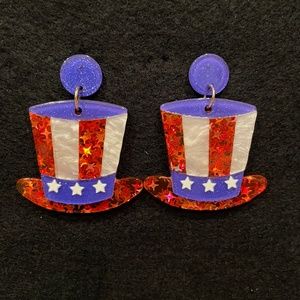 4th of July Earrings - Uncle Sam's Hat